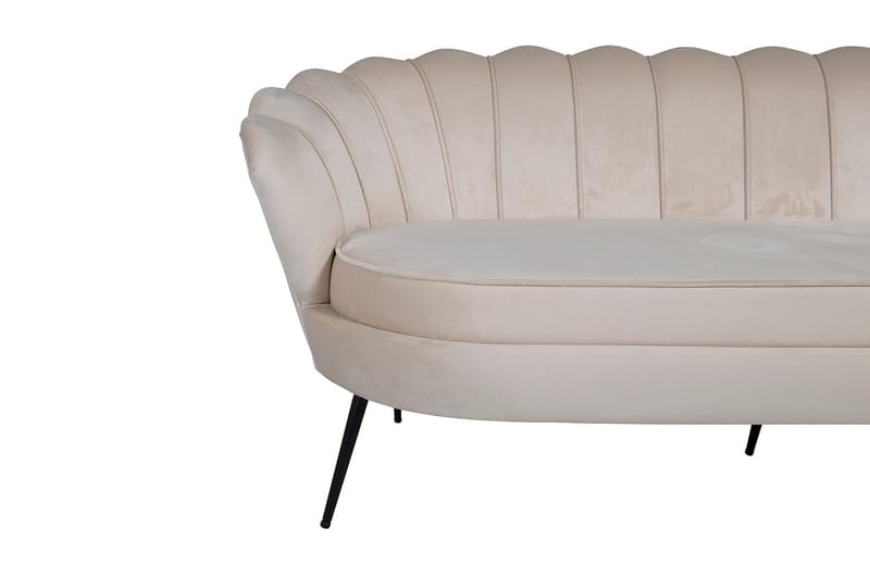 Calais 3-seter Snegleformet Fløyelssofa 181 cm - Beige - Møbler - Sofaer - Sofa 3 seter