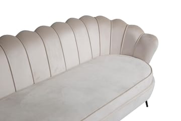 Calais 3-seter Snegleformet Fløyelssofa 181 cm - Beige - Møbler - Sofaer - Sofa 3 seter