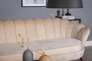 Calais 3-seter Snegleformet Fløyelssofa 181 cm - Beige - Møbler - Sofaer - Sofa 3 seter