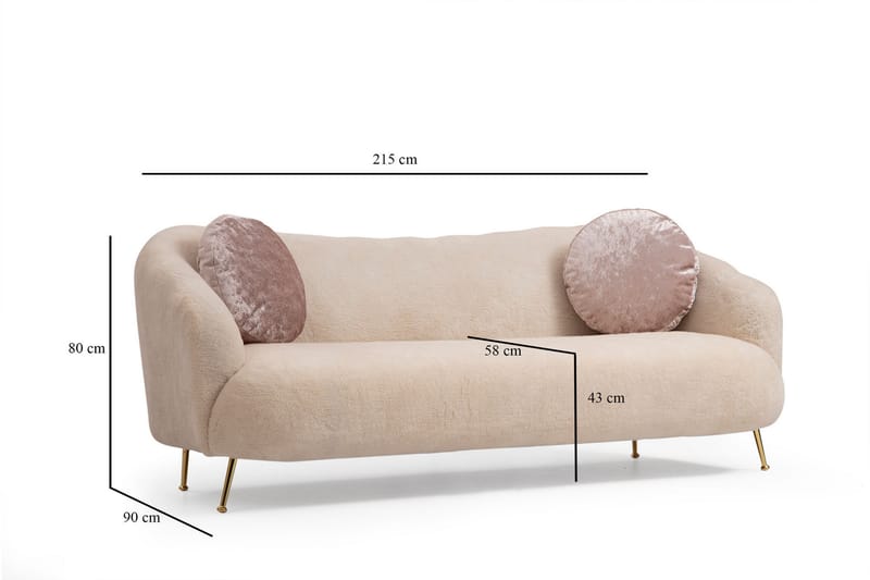 Caraquet Sofa 3-seters - Beige - Sofa 3 seter