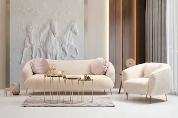 Caraquet Sofa 3-seters - Beige - Møbler - Sofaer - Sofa 3 seter