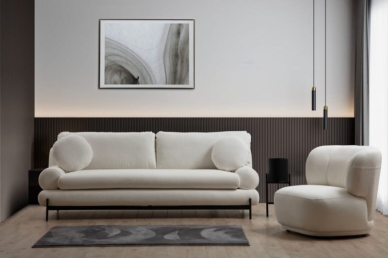 Cassius Sofa 3-seter - Hvit - Møbler - Sofaer - Sofa 3 seter