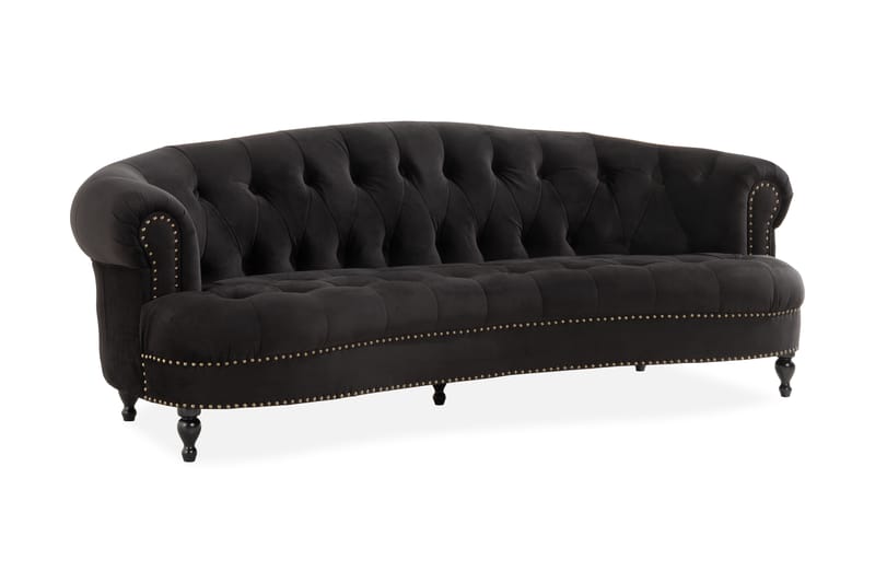 Castelano 3-seter Sofa - Svart - Chesterfield sofaer - Sofa 3 seter