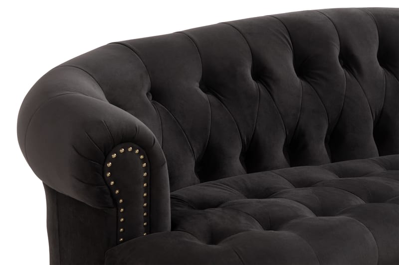 Castelano 3-seter Sofa - Svart - Chesterfield sofaer - Sofa 3 seter