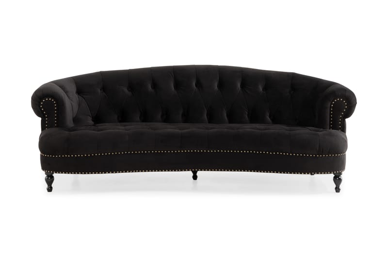 Castelano 3-seter Sofa - Svart - Chesterfield sofaer - Sofa 3 seter