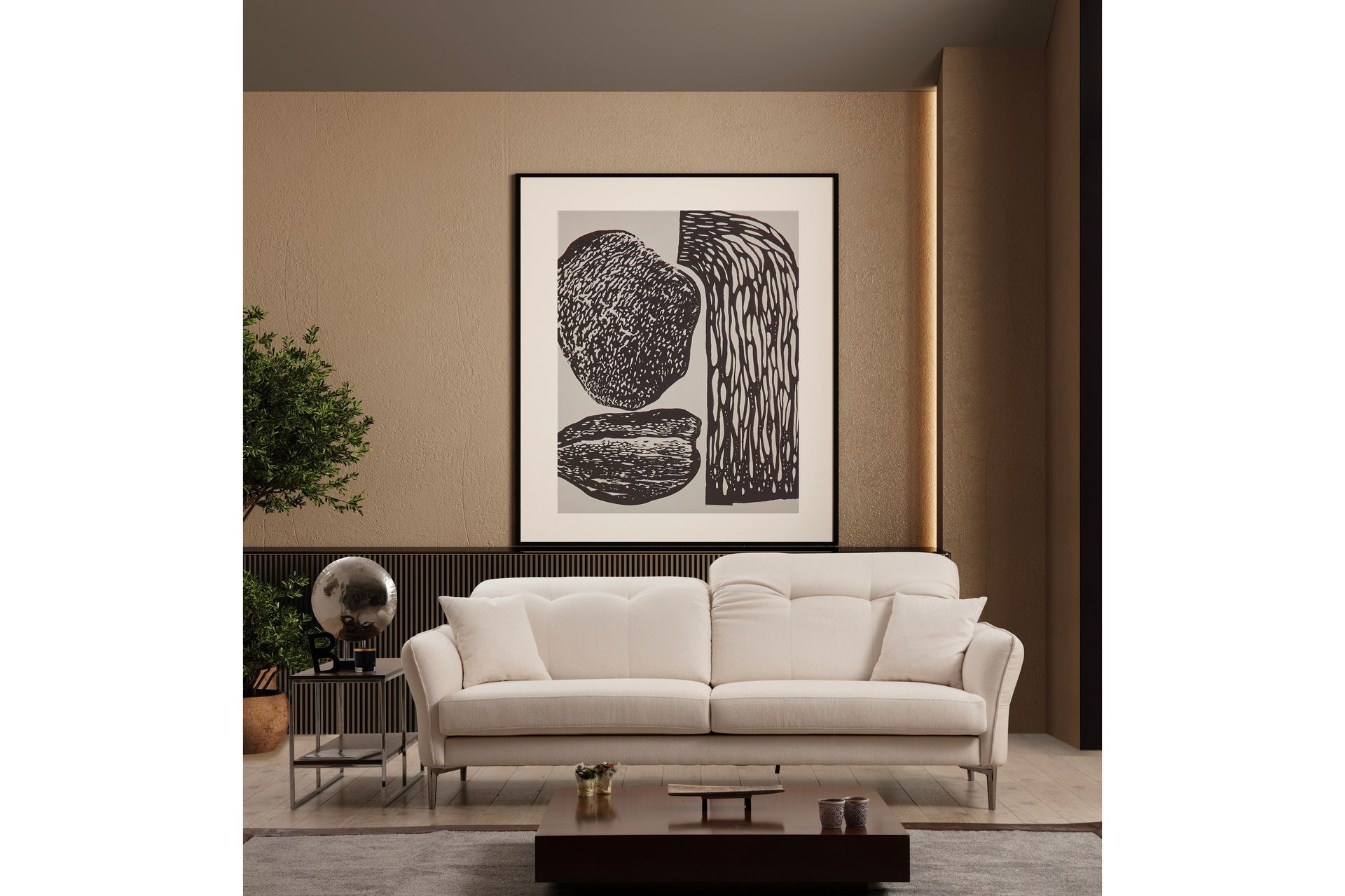 Chandara Sofa 3-seter - Hvit - Møbler - Sofaer - Sofa 3 seter