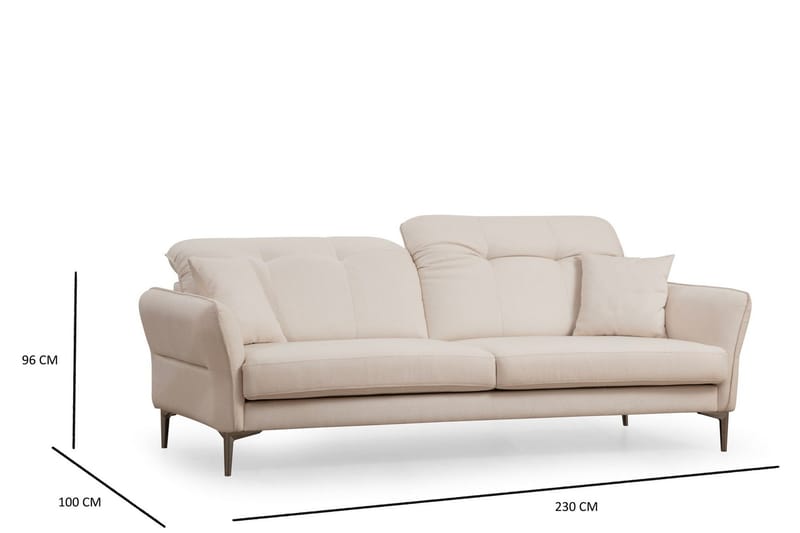 Chandara Sofa 3-seter - Hvit - Møbler - Sofaer - Sofa 3 seter