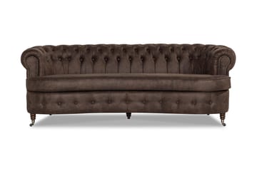 Chesterfield 3-seters Sofa Buet - Mørkebrun - Møbler - Sofaer - Sofa 3 seter