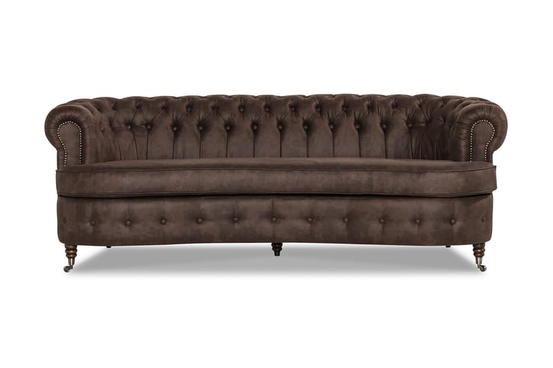 Chesterfield 3-seters Sofa Buet - Mørkebrun - Møbler - Sofaer - Sofa 3 seter