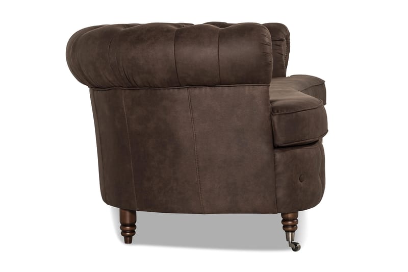 Chesterfield 3-seters Sofa Buet - Mørkebrun - Møbler - Sofaer - Sofa 3 seter