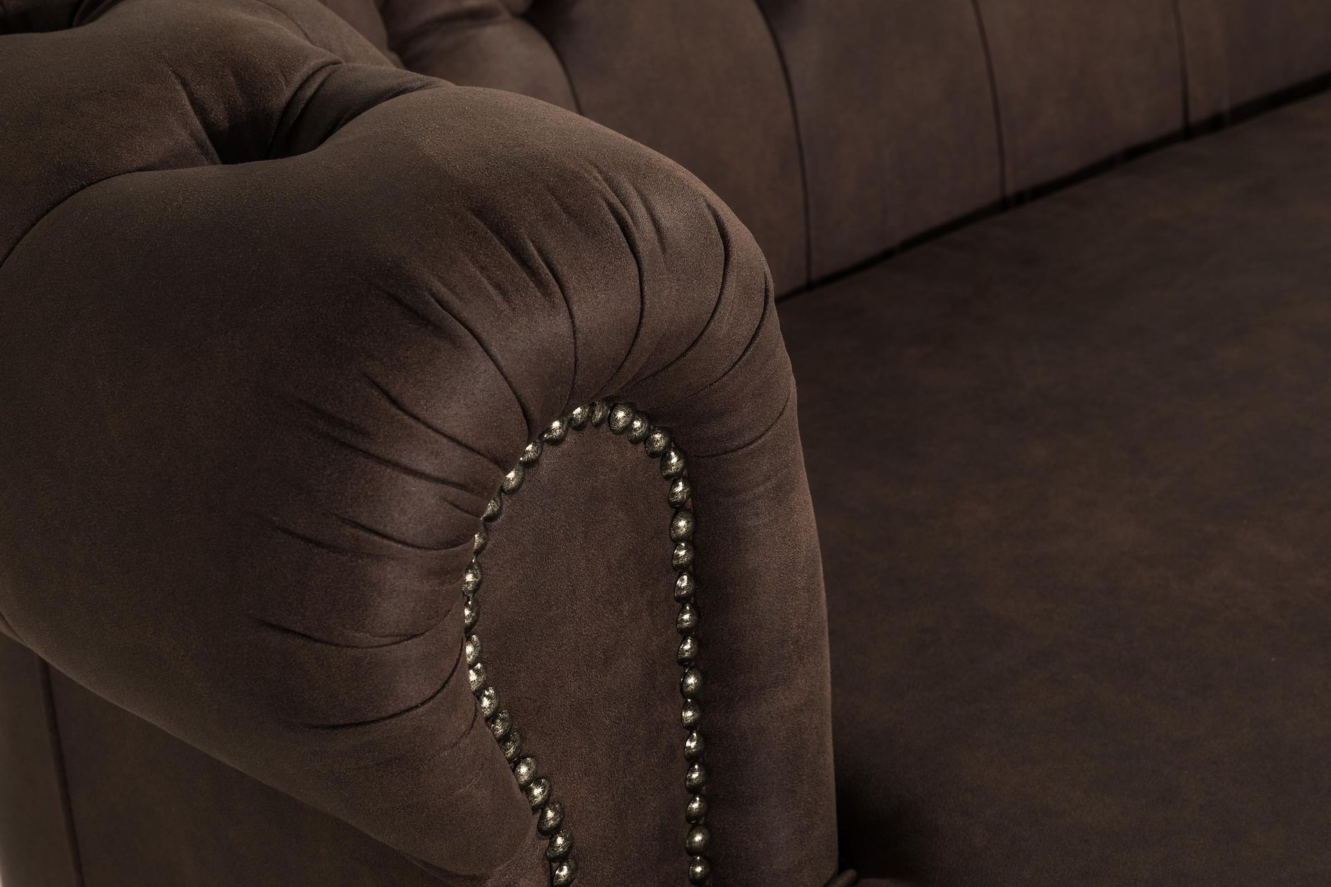 Chesterfield 3-seters Sofa Buet - Mørkebrun - Møbler - Sofaer - Sofa 3 seter