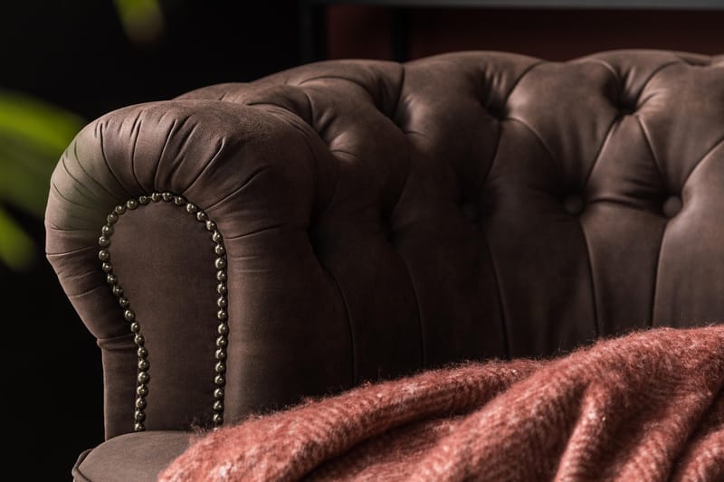 Chesterfield 3-seters Sofa Buet - Mørkebrun - Møbler - Sofaer - Sofa 3 seter