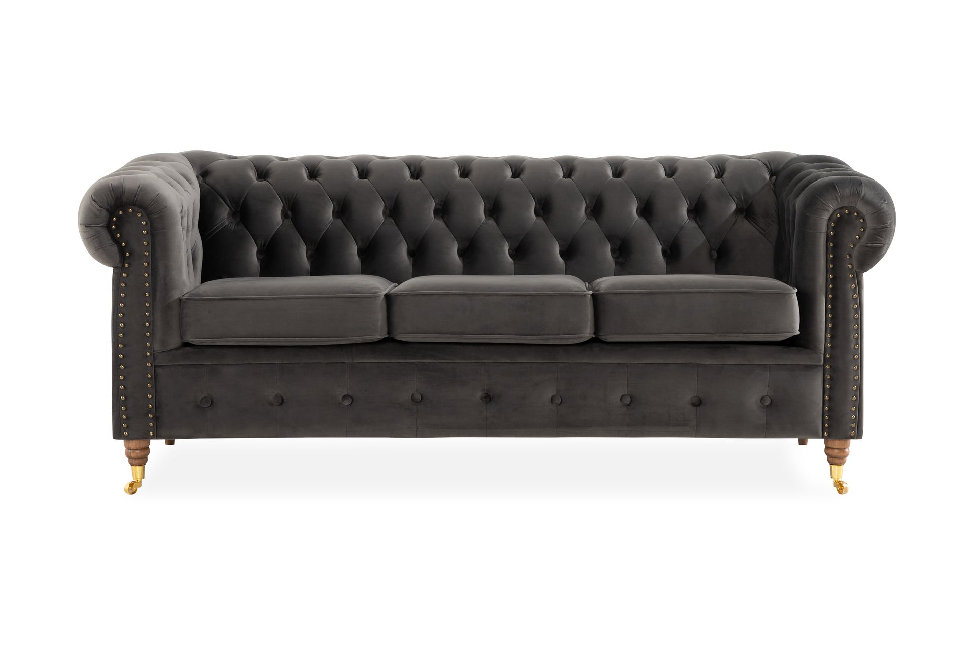 Chesterfield Deluxe 3-seter Sofa - Grå - Møbler - Sofaer - Sofa 3 seter