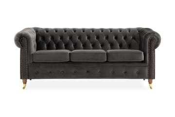 Chesterfield Deluxe 3-seter Sofa - Grå - Møbler - Sofaer - Sofa 3 seter