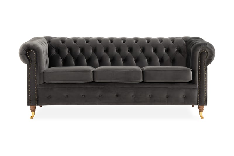 Chesterfield Deluxe 3-seter Sofa - Grå - Møbler - Sofaer - Sofa 3 seter