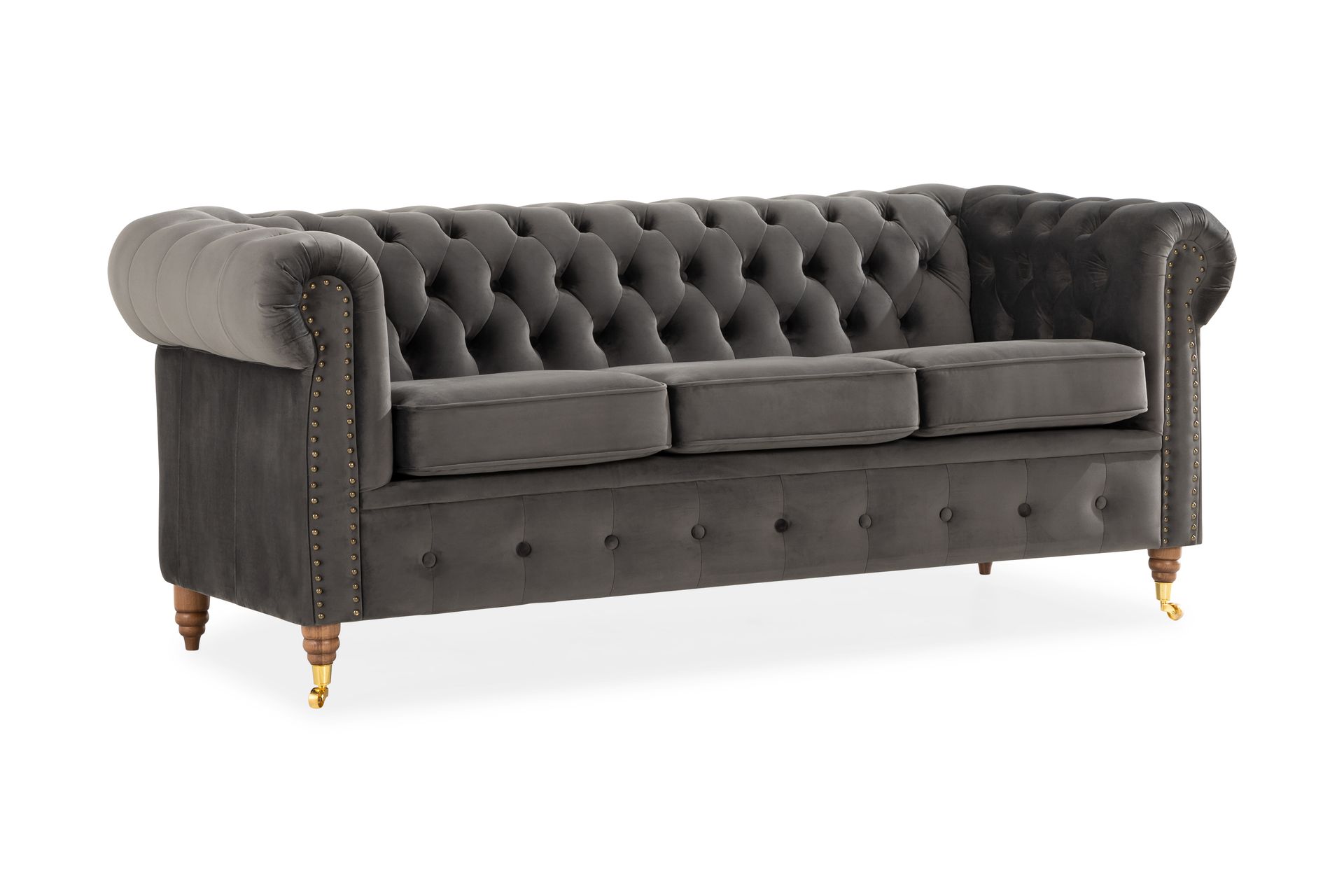 Chesterfield Deluxe 3-seter Sofa - Grå - Møbler - Sofaer - Sofa 3 seter