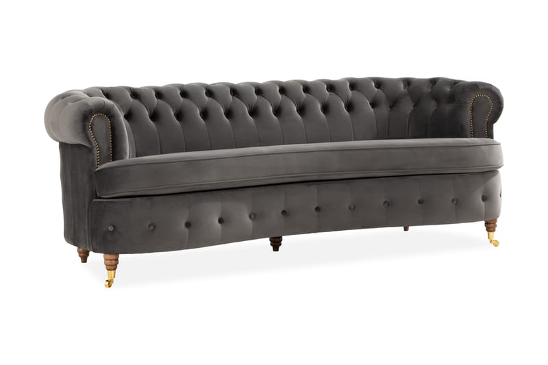 Chesterfield Deluxe Sofa Buet - Grå - Møbler - Sofaer - Sofa 3 seter