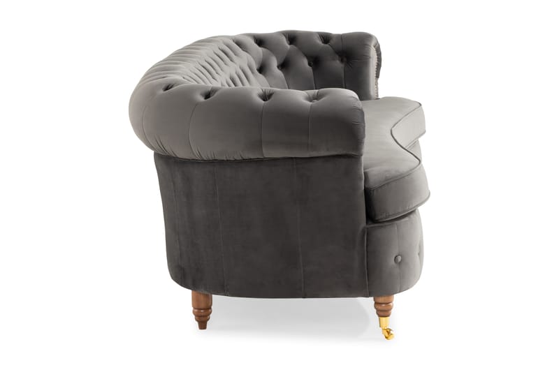 Chesterfield Deluxe Sofa Buet - Grå - Møbler - Sofaer - Sofa 3 seter