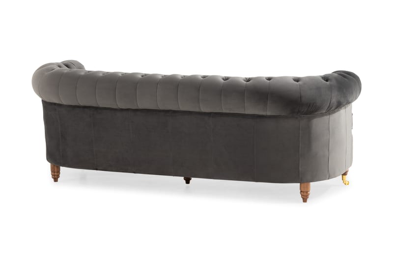Chesterfield Deluxe Sofa Buet - Grå - Møbler - Sofaer - Sofa 3 seter