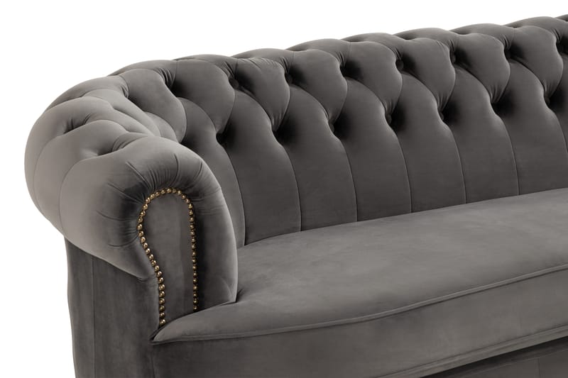 Chesterfield Deluxe Sofa Buet - Grå - Møbler - Sofaer - Sofa 3 seter