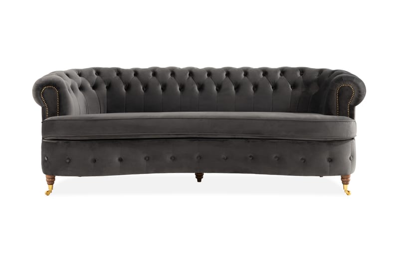 Chesterfield Deluxe Sofa Buet - Grå - Chesterfield sofaer - Sofa 3 seter