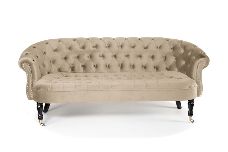 Chesterfield Ludovic Sofa 3-seters - Beige - Chesterfield sofaer - Sofa 3 seter - Fløyel sofaer