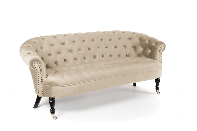 Chesterfield Ludovic Sofa 3-seters - Beige - Chesterfield sofaer - Sofa 3 seter - Fløyel sofaer