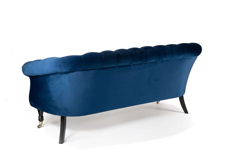 Chesterfield Ludovic Sofa 3-seters - Blå - Chesterfield sofaer - Sofa 3 seter - Fløyel sofaer