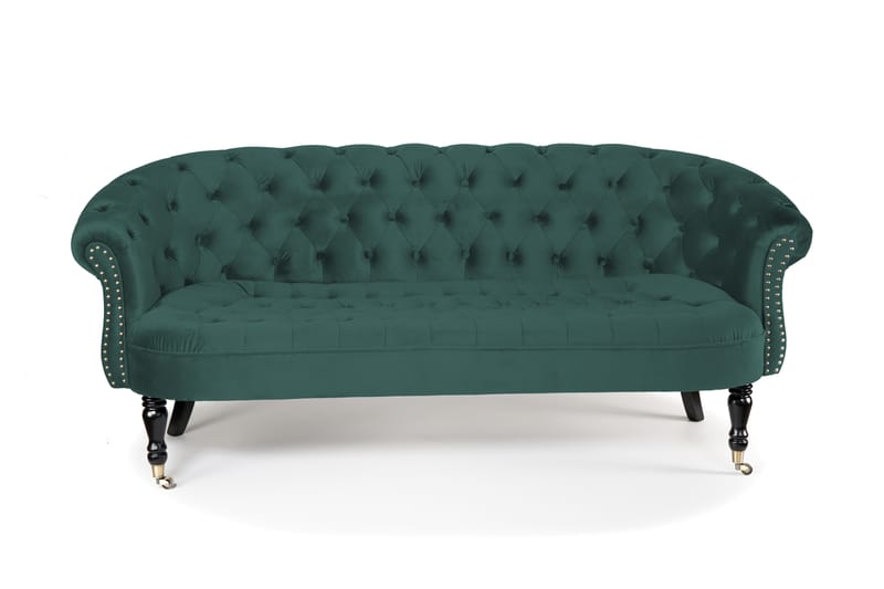 Chesterfield Ludovic Sofa 3-seters - Blågrønn - Chesterfield sofaer - Sofa 3 seter - Fløyel sofaer