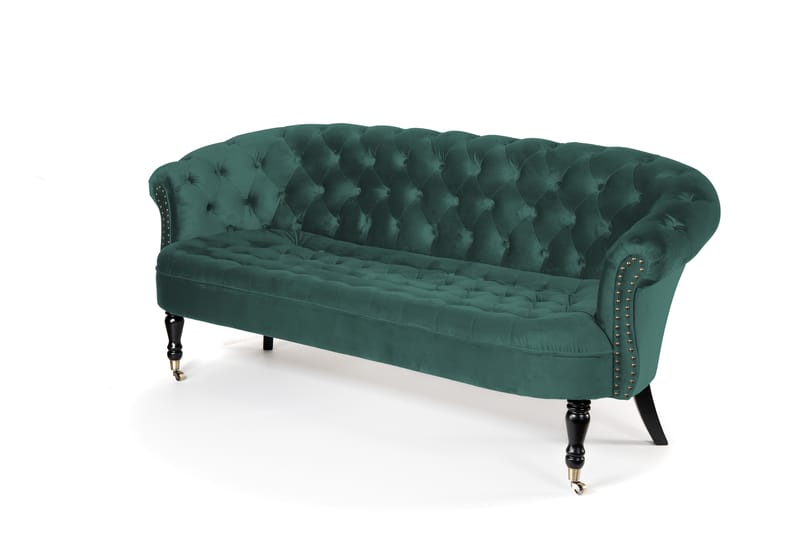 Chesterfield Ludovic Sofa 3-seters - Blågrønn - Chesterfield sofaer - Sofa 3 seter - Fløyel sofaer