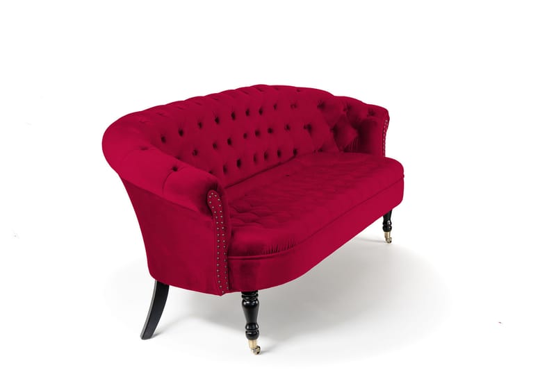 Chesterfield Ludovic Sofa 3-seters - Cerise - Chesterfield sofaer - Sofa 3 seter - Fløyel sofaer