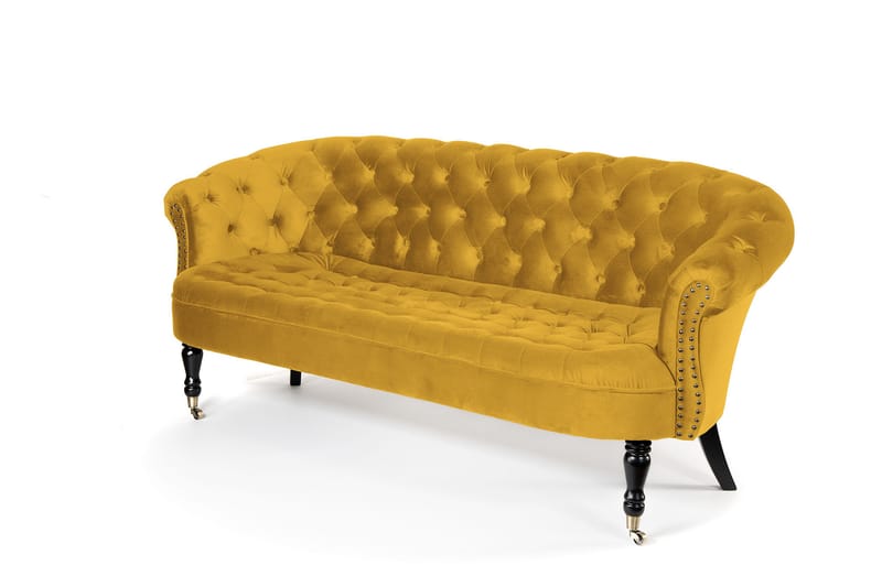 Chesterfield Ludovic Sofa 3-seters - Gul - Chesterfield sofaer - Sofa 3 seter - Fløyel sofaer