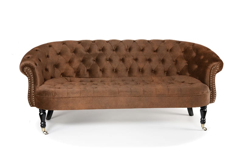 Chesterfield Ludovic Sofa 3-seters - Konjakk - Chesterfield sofaer - Sofa 3 seter - Fløyel sofaer