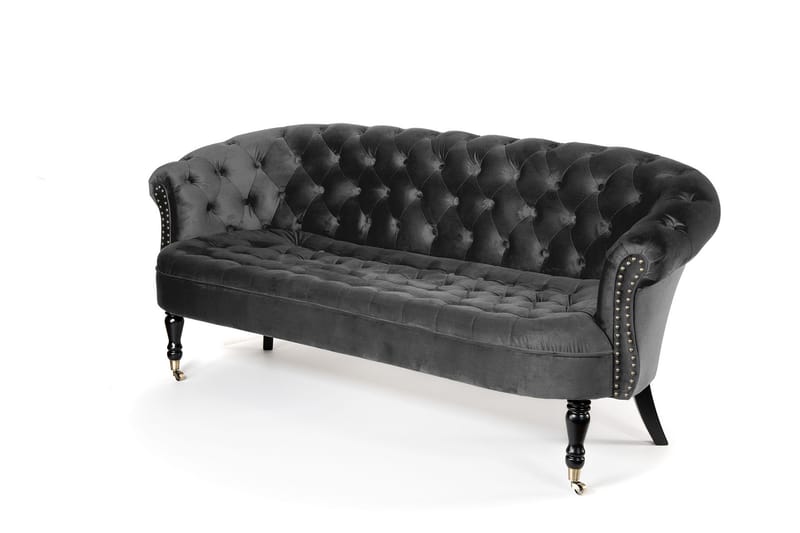 Chesterfield Ludovic Sofa 3-seters - Mørkegrå - Chesterfield sofaer - Sofa 3 seter - Fløyel sofaer