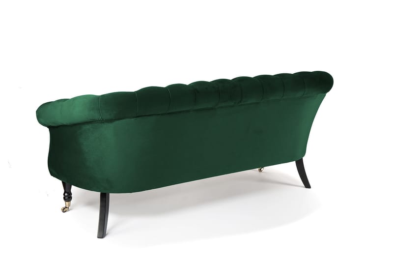 Chesterfield Ludovic Sofa 3-seters - Mørkegrønn - Chesterfield sofaer - Sofa 3 seter - Fløyel sofaer