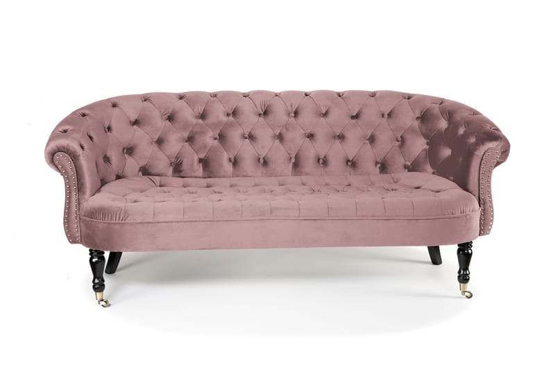 Chesterfield Ludovic Sofa 3-seters - Rosa - Chesterfield sofaer - Sofa 3 seter - Fløyel sofaer