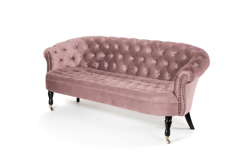 Chesterfield Ludovic Sofa 3-seters - Rosa - Chesterfield sofaer - Sofa 3 seter - Fløyel sofaer