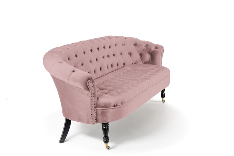 Chesterfield Ludovic Sofa 3-seters - Rosa - Chesterfield sofaer - Sofa 3 seter - Fløyel sofaer