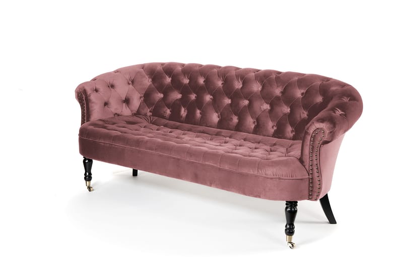 Chesterfield Ludovic Sofa 3-seters - Rosa - Chesterfield sofaer - Sofa 3 seter - Fløyel sofaer