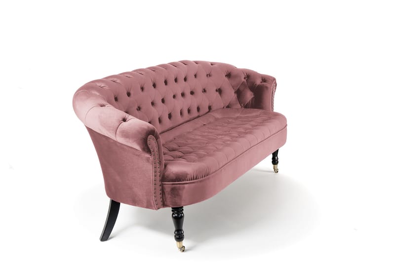 Chesterfield Ludovic Sofa 3-seters - Rosa - Chesterfield sofaer - Sofa 3 seter - Fløyel sofaer