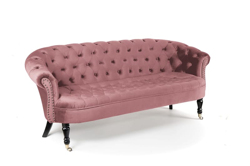 Chesterfield Ludovic Sofa 3-seters - Rosa - Chesterfield sofaer - Sofa 3 seter - Fløyel sofaer