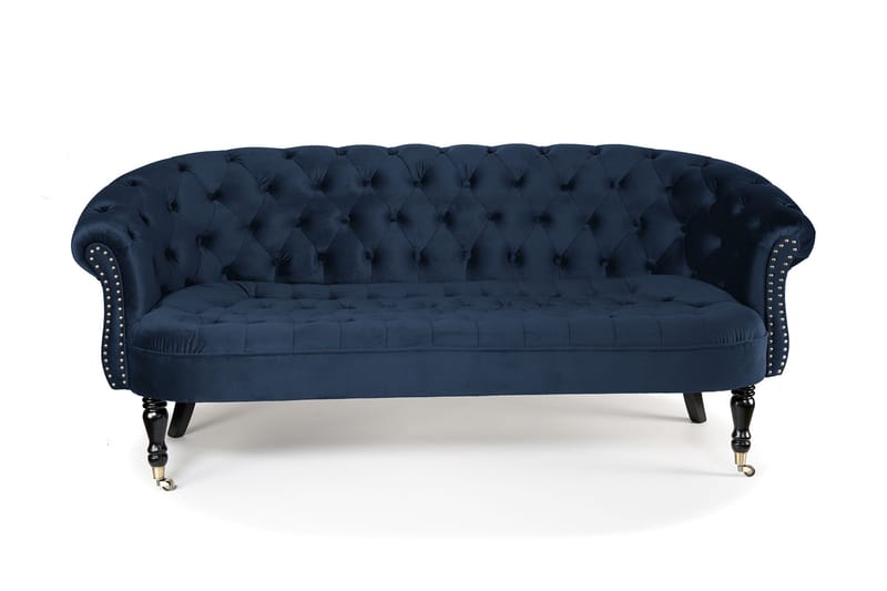 Chesterfield Ludovic Sofa 3-seters - Petrolblå - Chesterfield sofaer - Sofa 3 seter - Fløyel sofaer