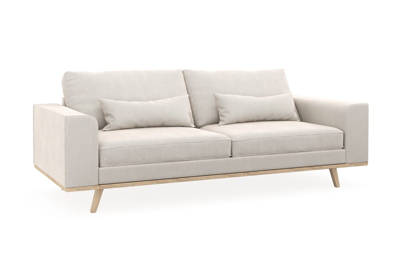 Copenhagen 3-seters Fløyelssofa - Kremhvit - Møbler - Sofaer - Sofa 3 seter