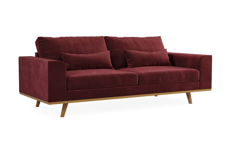 Copenhagen 3-seters Fløyelssofa - Lilla - Møbler - Sofaer - Sofa 3 seter