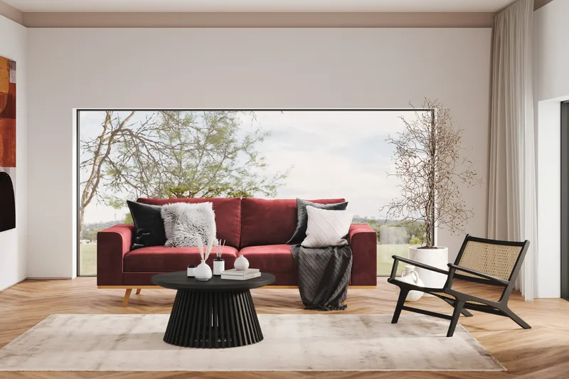 Copenhagen 3-seters Fløyelssofa - Lilla - Møbler - Sofaer - Sofa 3 seter