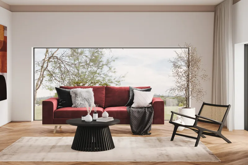 Copenhagen 3-seters Fløyelssofa - Lilla - Møbler - Sofaer - Sofa 3 seter