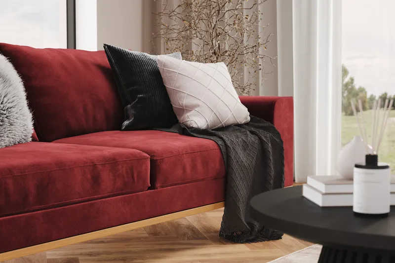 Copenhagen 3-seters Fløyelssofa - Lilla - Møbler - Sofaer - Sofa 3 seter