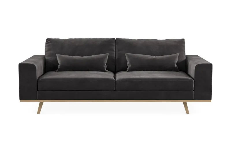 Copenhagen 3-seters Fløyelssofa - Mørk grå - Møbler - Sofaer - Sofa 3 seter