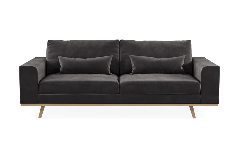 Copenhagen 3-seters Fløyelssofa - Mørk grå - Møbler - Sofaer - Sofa 3 seter
