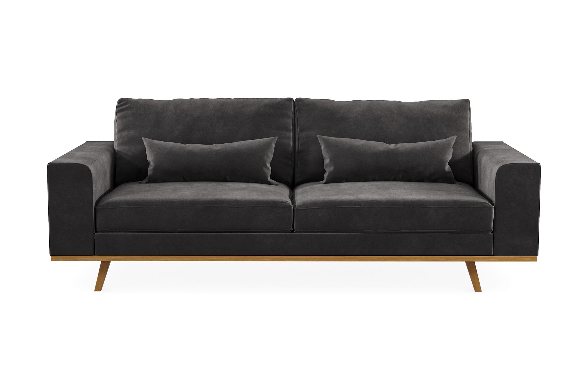 Copenhagen 3-seters Fløyelssofa - Mørk grå - Møbler - Sofaer - Sofa 3 seter